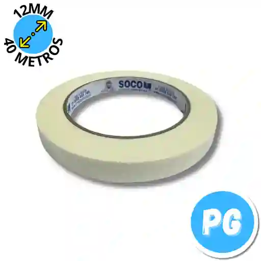 Cinta Soco Enmascarar 12mm X40 Metros