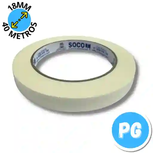 Cinta Soco Enmascarar 18mm X40 Metros