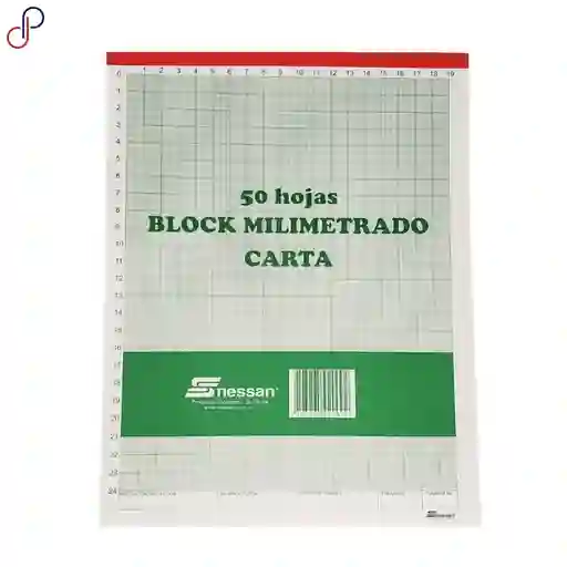 Block Milimetrado Carta X 50 Hojas Marca Nessan