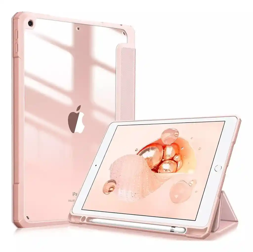 Forro Smart Case Protector Cristal Transparente Para Ipad Air 4/5- Rosado