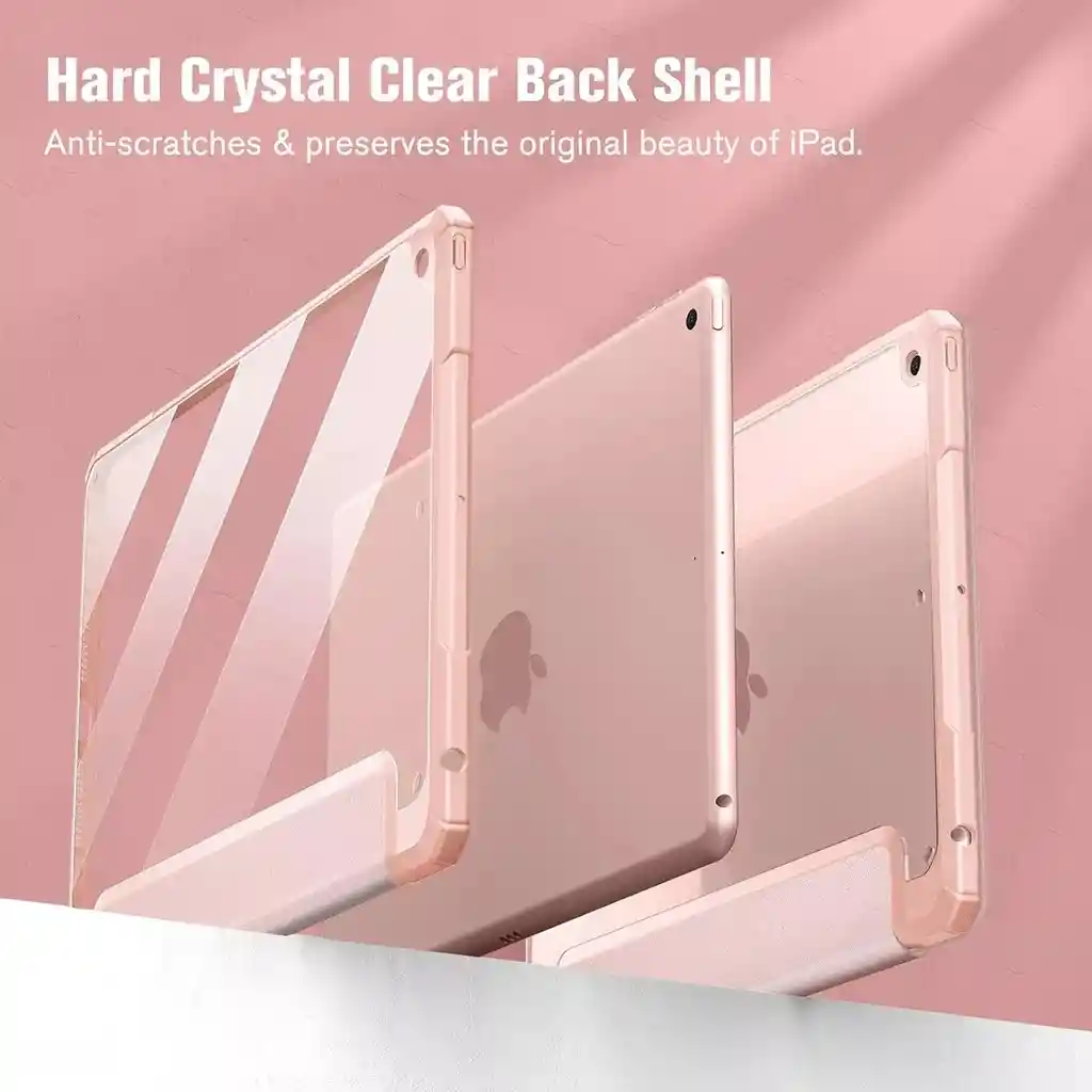 Forro Smart Case Protector Cristal Transparente Para Ipad Air 4/5- Rosado