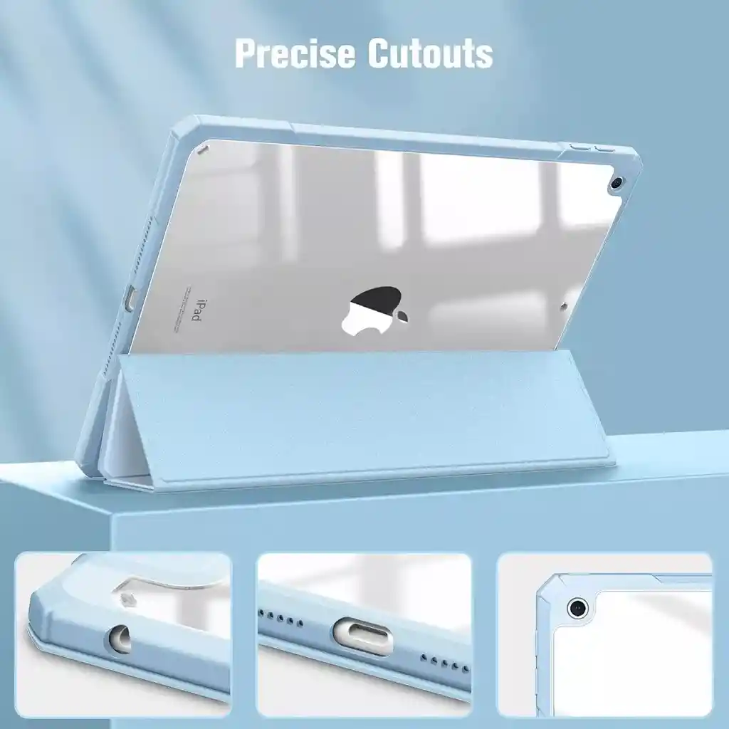 Forro Smart Case Protector Cristal Transparente Para Ipad Air 4/5-azul Claro