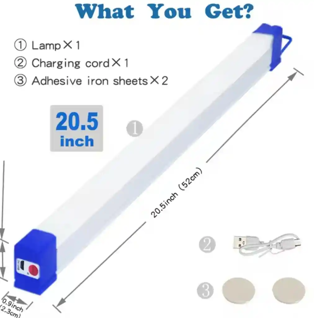 Lampara Recargable Led De Emergencia 52 Cm - 90w- Versatilidad Y Potencia