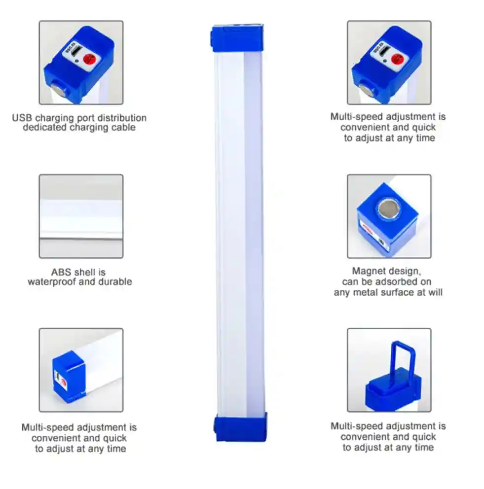 Lampara Recargable Led De Emergencia 52 Cm - 90w- Versatilidad Y Potencia