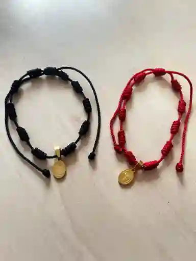 Pulsera De Nudos Con El Arcangel Miguel Y Señor De Los Milagros