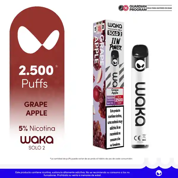 Waka Solo 2500- Grape Apple 5% Und