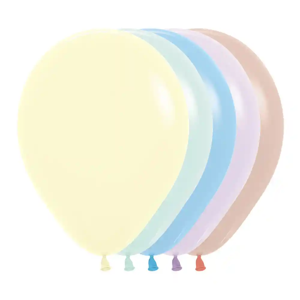 Globos Pastel Mate Surtido Ii Melón R12 X 50 Unidades Sempertex