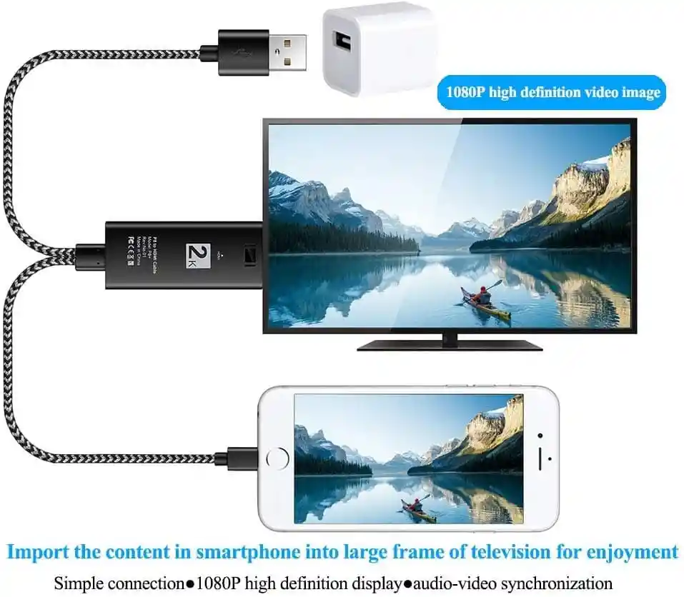Cable Mhl Iphone A Hdmi Usb Proyector De Video