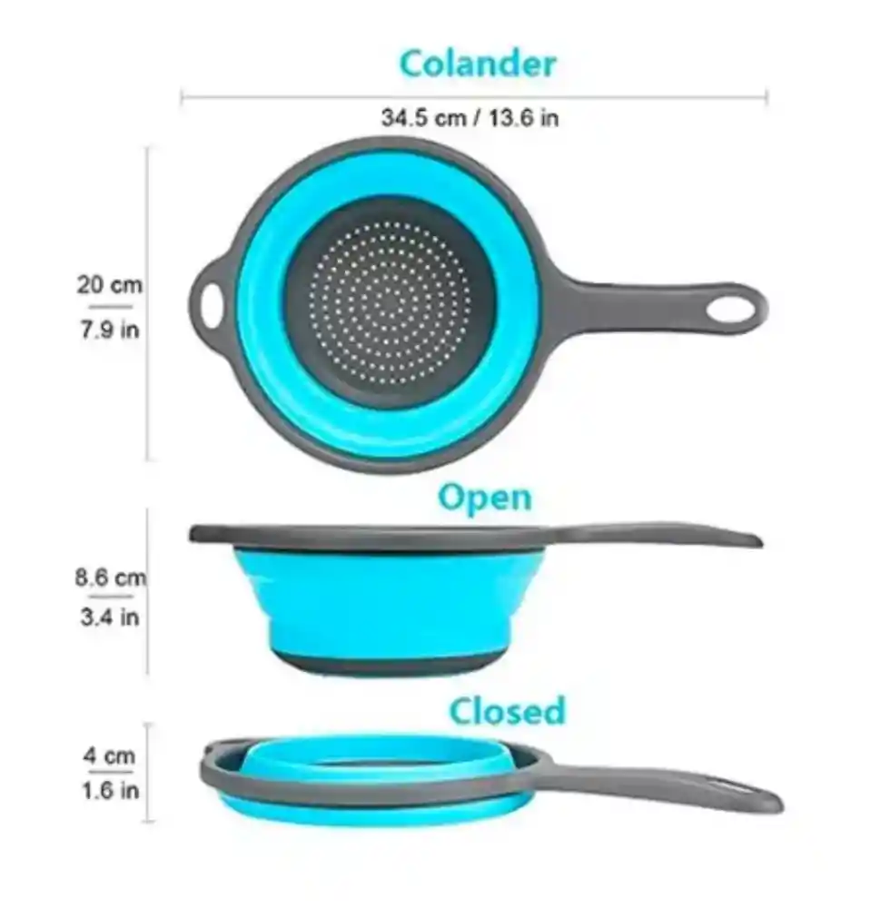 Colador De Silicona Plegable Escurridor De Cocina Multiusos