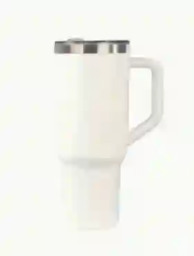 Vaso Térmico De Acero Inoxidable Aislado De 40oz Color Blanco - Amor Y Amistad