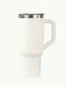 Vaso Térmico De Acero Inoxidable Aislado De 40oz Color Blanco - Amor Y Amistad