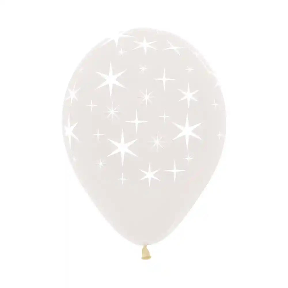 Globos R12 Cristal Transparente Fashion Infinity Estrellas Bold Paquete X50 Unidades Sempertex