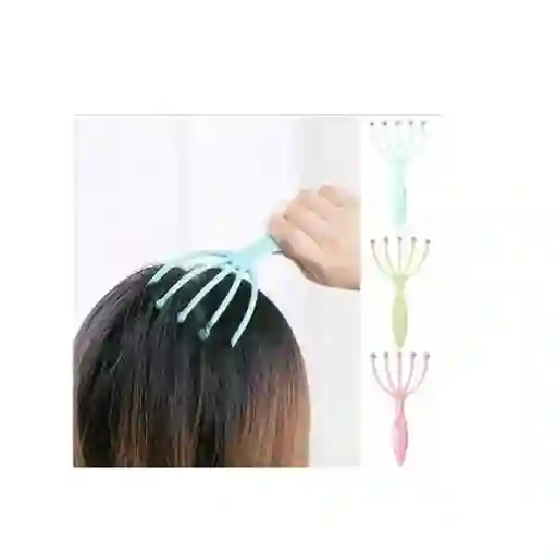 Masajeador Manual Para Cuero Cabelludo Relajante - Disponible En Color Verde Y Rosado