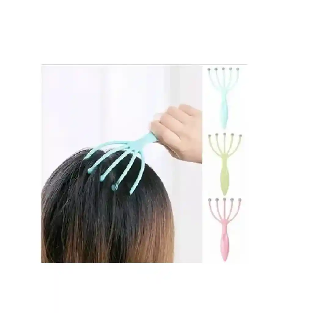 Masajeador Manual Para Cuero Cabelludo Relajante - Disponible En Color Verde Y Rosado
