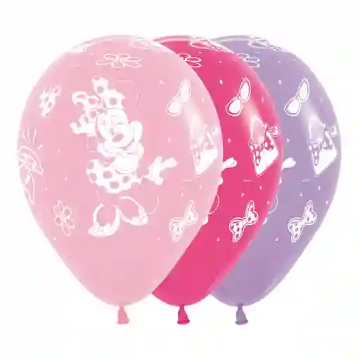 Globos Infinity Minnie Mouse Fashion Surtido R12 X 10 Unidades Sempertex