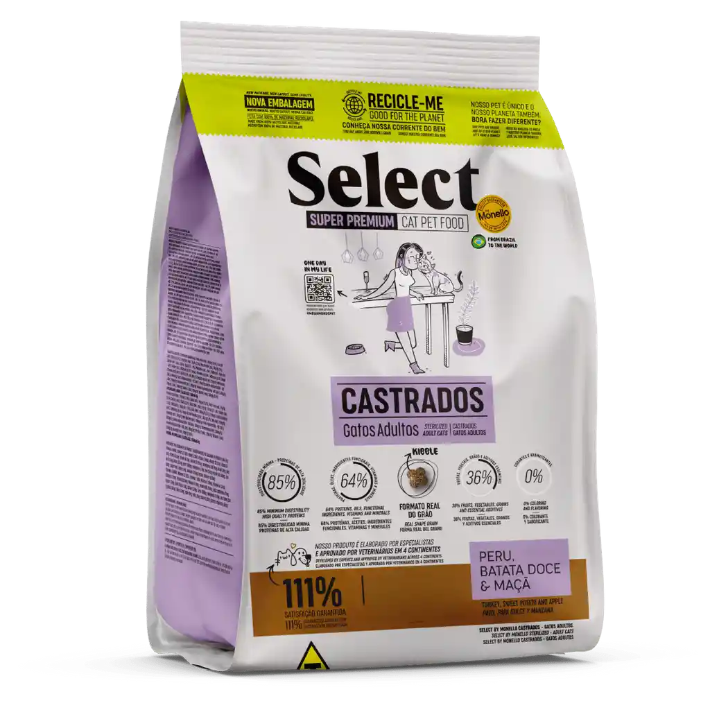 Alimento Seco Monello Select Super Premium Para Gatos Castrados 1.5 Kg