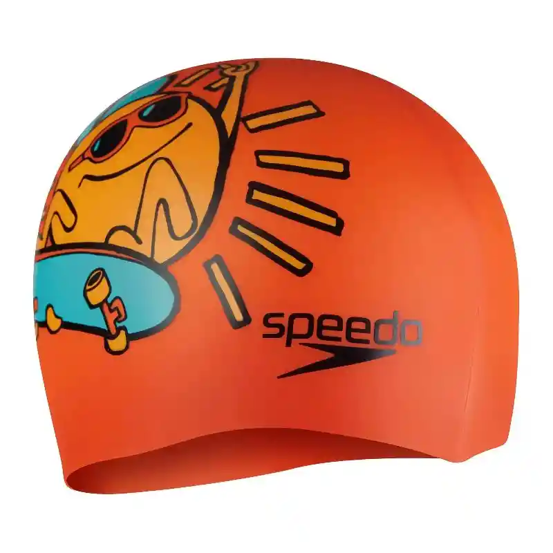 Speedo Gorro De Natacion Junior Printed Silicona Piscina Entrenamiento