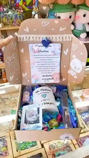 Hermosa 😍 Caja De Anuncio Padrinos 🍼 Y Embarazo 👣 Bajo Pedido 2 Dias