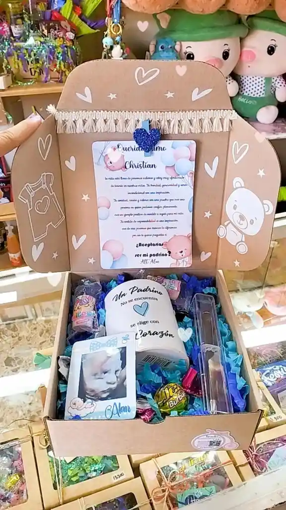 Hermosa 😍 Caja De Anuncio Padrinos 🍼 Y Embarazo 👣 Bajo Pedido 2 Dias