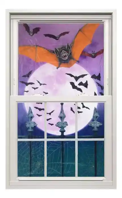 Decoración De Halloween De Ventana - Murciélago