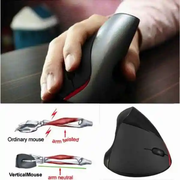 Mouse Vertical Nia Inalámbrico, Recargable Ergonómico An-900