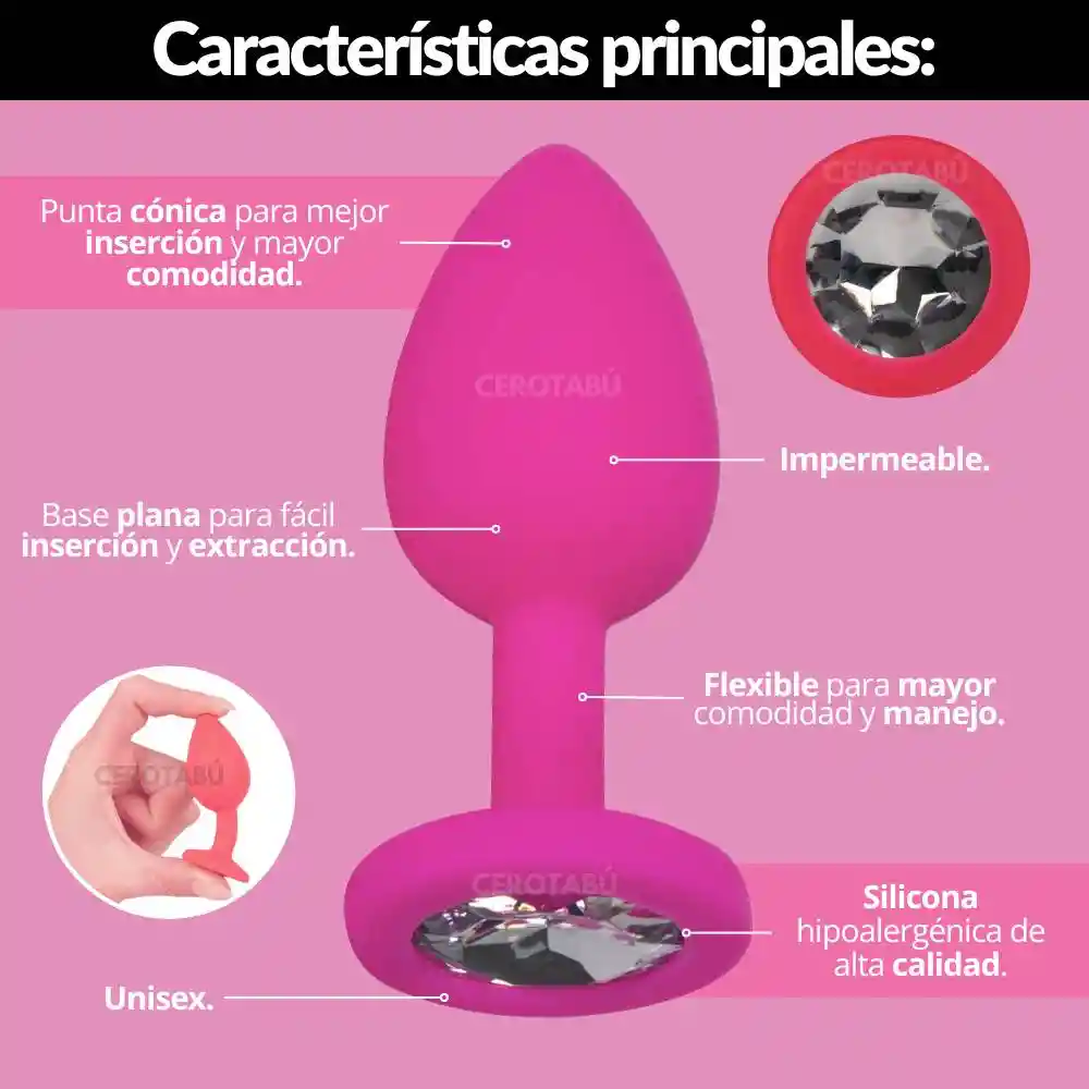 7 Piezas Kit Hetero Anillo + Plug + Vibrador + Lubricante