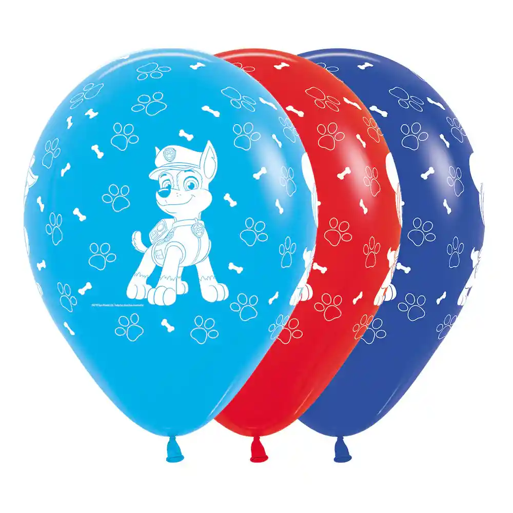 Globos Infinity Paw Patrol Niño Fashion Surtido R12 X 10 Unidades Sempertex