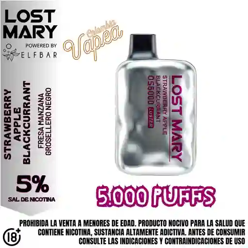 Vape Lost Mary Strawberry Apple Blackcurrant 5000 Puffs 5%