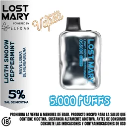 Vape Lost Mary Light Snoow Peppermint 5000 Puffs 5%