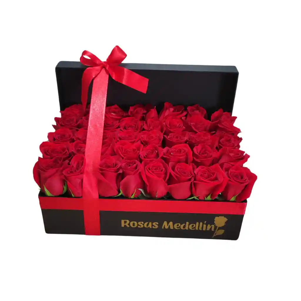 Caja Con Rosas De Lujo