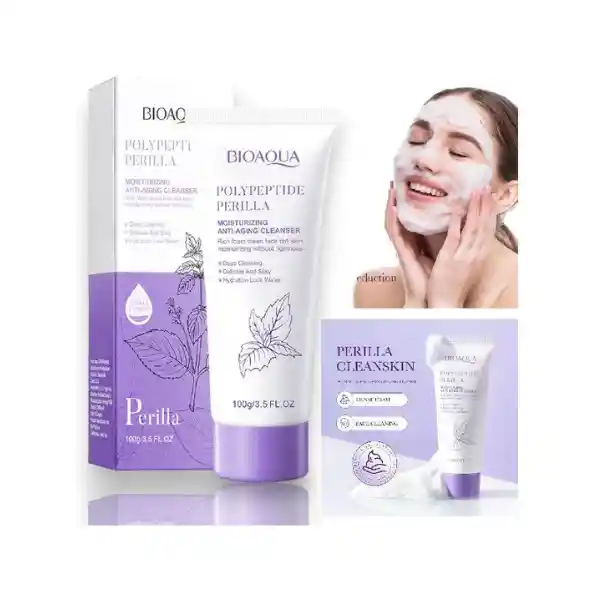 Kit Hidratante Facial Perilla Y Polypeptidos Bioaqua (incluye Locion, Jabon Crema Serum Mascarilla Y Spray Emulsion