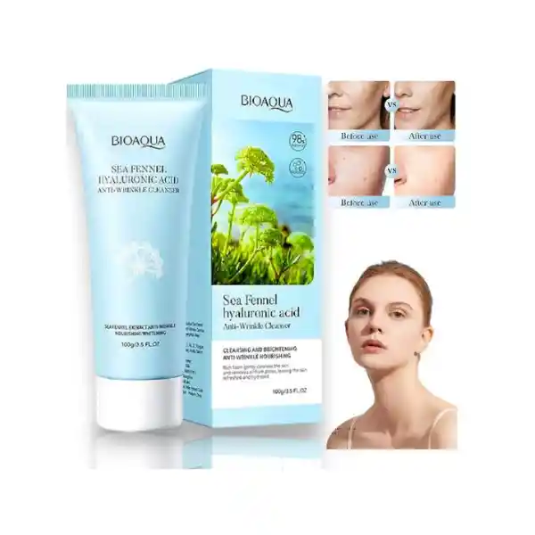 Kit Hidratante Facial Hinojo Marino Y Acido Hialuronico Bioaqua (incluye Locion, Jabonum Crema Y Serum)