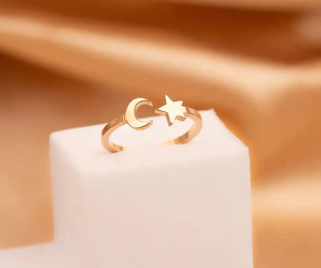 Anillo Luna Estrella Dorado