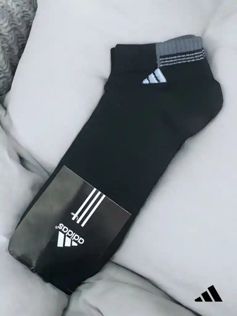 Media Tobilleras Negra Tipo Adidas, Deportivas Tobilleras, Calcetines Talla Única Estirables