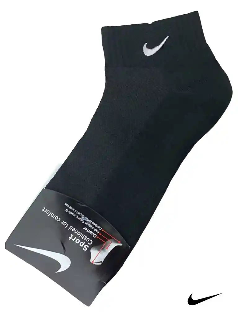 Medias Tobilleras Color Negro Tipo Nike Deportivas Tobilleras, Calcetines Talla Única Estirables