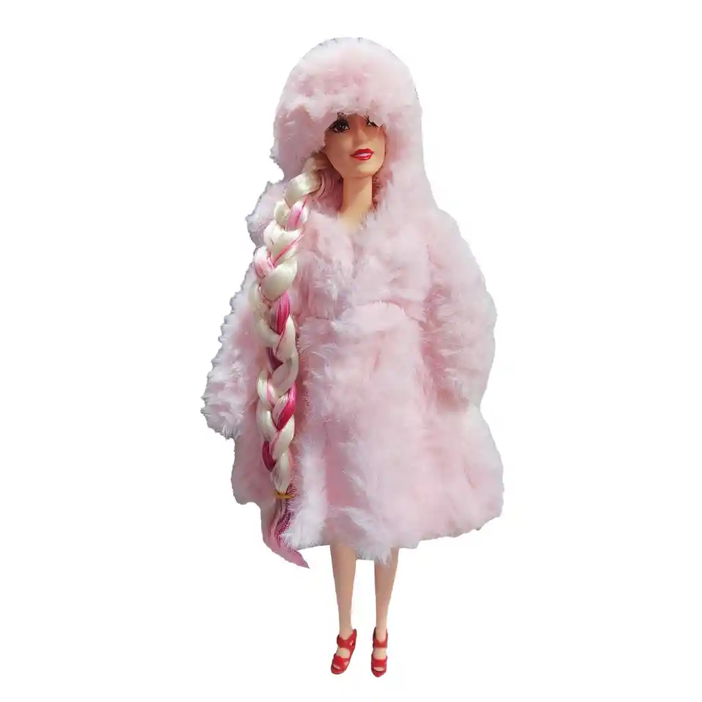 Muñeca Princesa Reina Vestido Lanoso Frio Cabello Largo