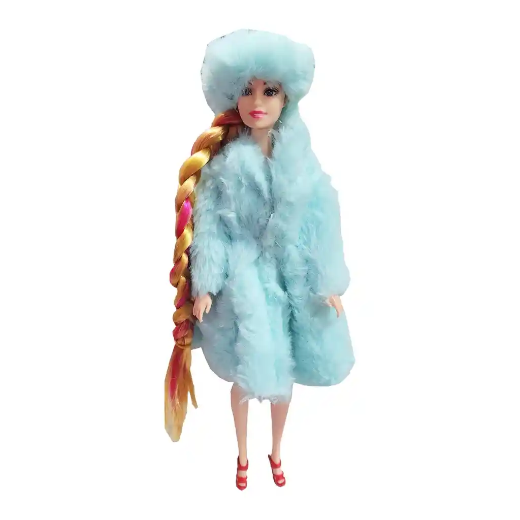 Muñeca Princesa Reina Vestido Lanoso Frio Cabello Largo