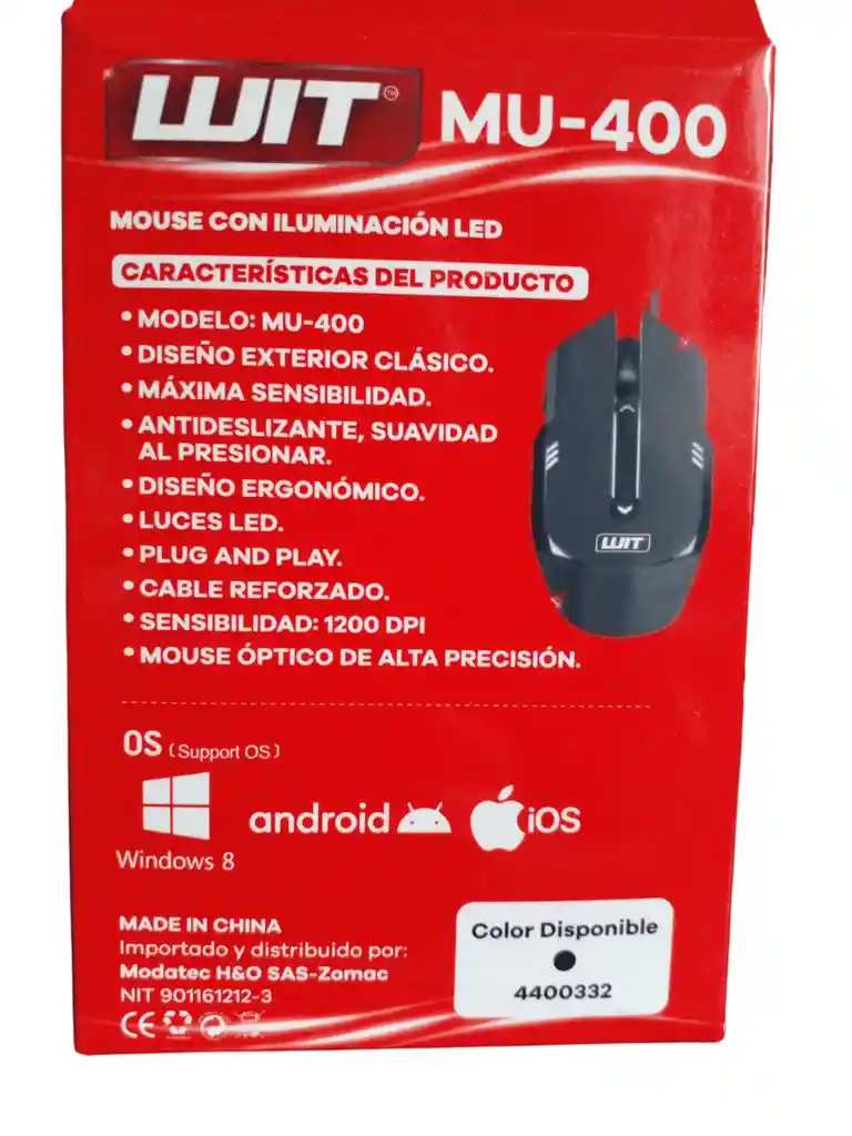 Mouse Wit Mu-400 Alambrico Usb