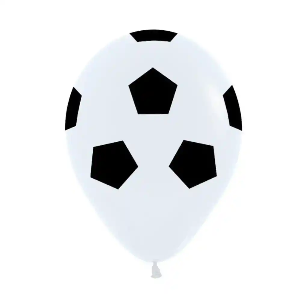 Globos Fashion Blanco Balón De Futbol R12 X 12 Unidades Sempertex