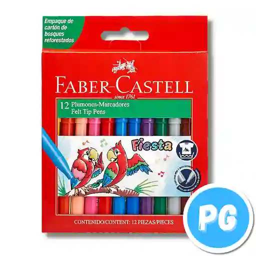 Paquete De Plumon Faber Castell X12 Unds Lavables Unipunta