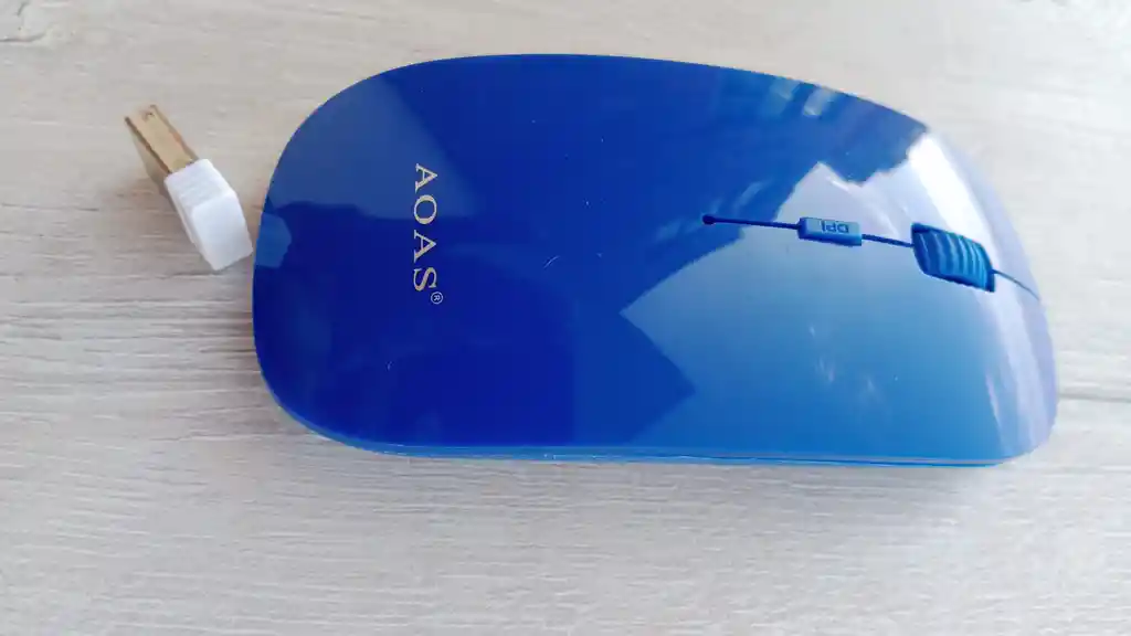 Mouse Inalámbrico Azul Semi Plano Aoas De 2.4ghz 1600dpi 10m