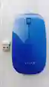 Mouse Inalámbrico Azul Semi Plano Aoas De 2.4ghz 1600dpi 10m