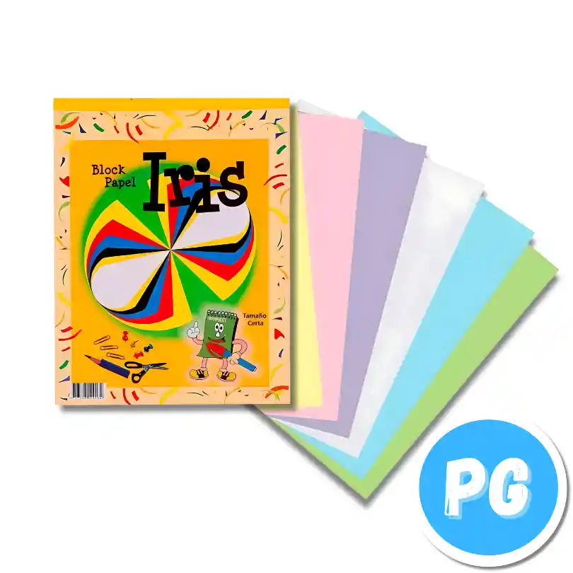 Block De Papel Iris En Tonos Pastel X35 Unds Carta Surtido