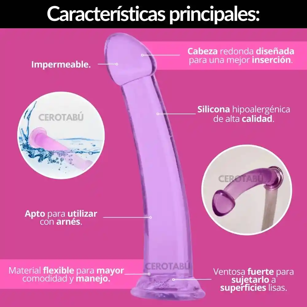 Kit Lésbico 6 Piezas Vibrador Lubricante Arnés Dildo