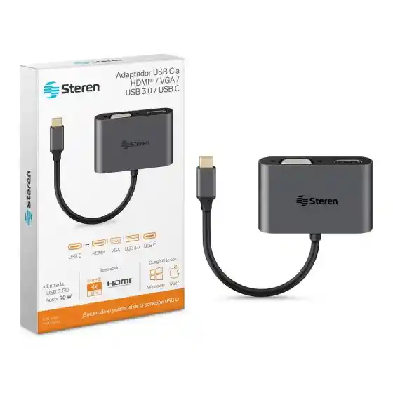 Adaptador Usb C A Hdmi/vga/usb 3.0/usb C