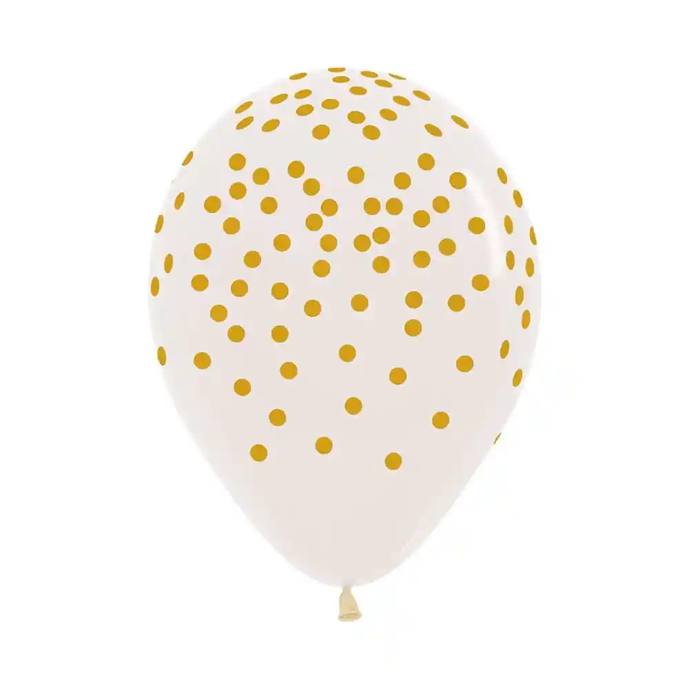 Globos Fashion Cristal Confetti Dorado R12 X 12 Unidades Sempertex