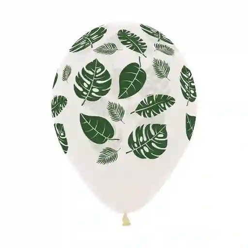Globos Fashion Blanco Inf Hojas R12 X 12 Unidades Sempertex