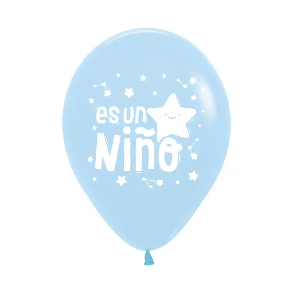 Globos Es Un Niño Estrella Azul Pastel Mate R12 X 12 Unidades Sempertex