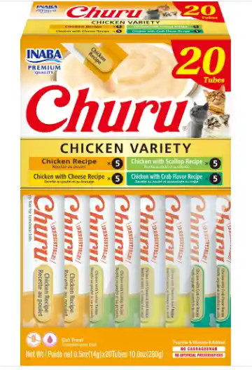 Inaba Cat Snack Churu 20 Piezas - Box Chicken Variety