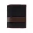 Billetera Compac Cuero Café -lona Negra Lzbc25